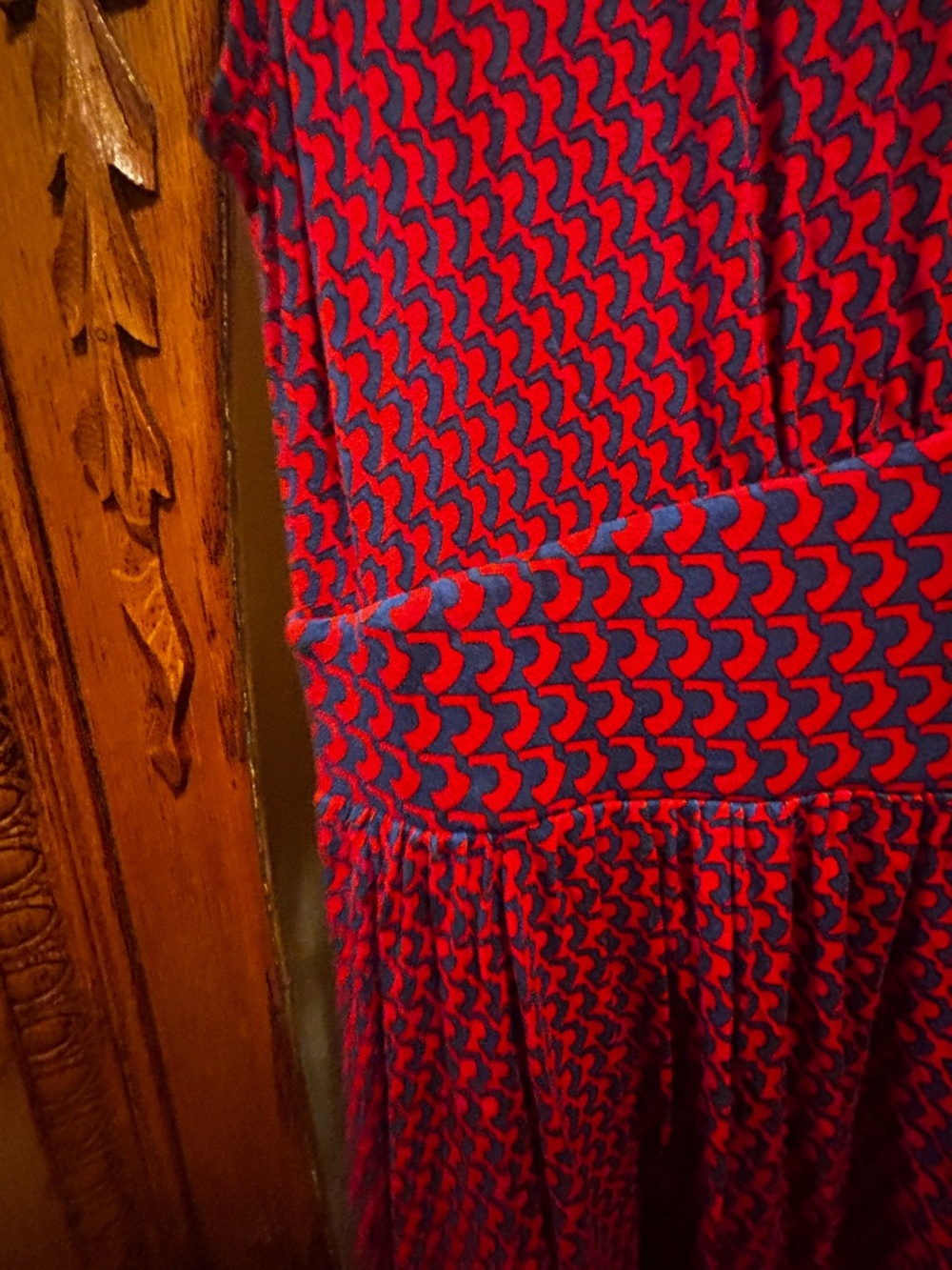 Boden Thea Sleeveless Midi Dress in Flame Scarlet, Arc Geo, 10 R - Picture 6 of 8